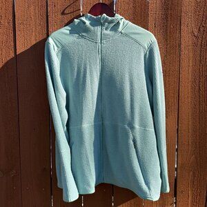 Mint Green Columbia Waffle Knit Full Zip Jacket with Hood XXL